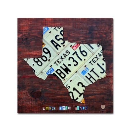 Design Turnpike 'Texas License Plate Map Large' Canvas Art,18x18